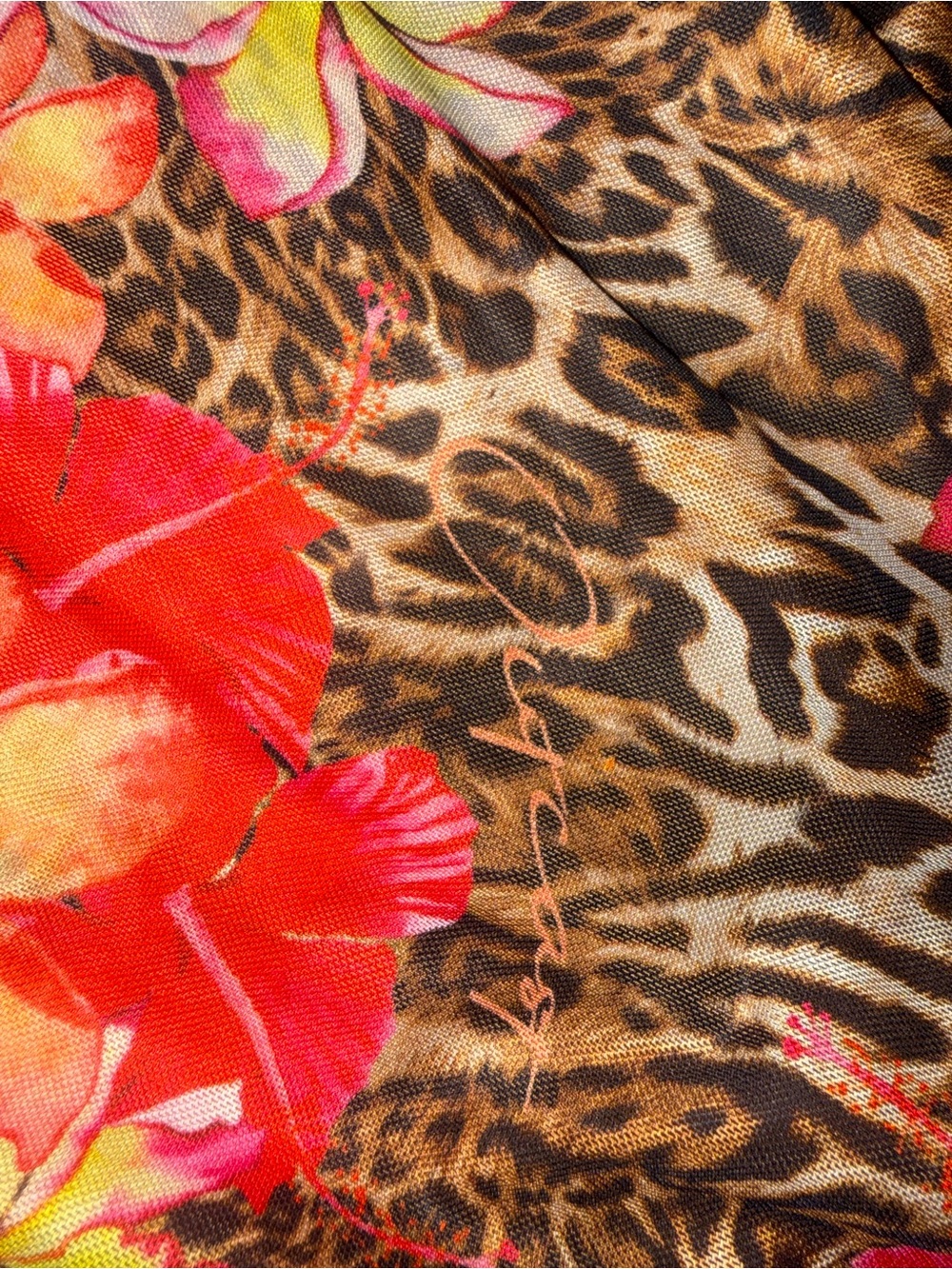 OUTCAST EXCLUSIVE 2piece set Tropical Floral Leopard Maxi Skirt - Coral & Brown - Picture 2 of 5